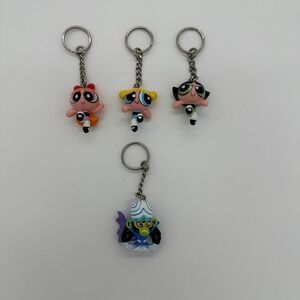 Cartoon Network Powerpuff Girls Keychains 1999 Blossom Buttercup Bubbles MoJo